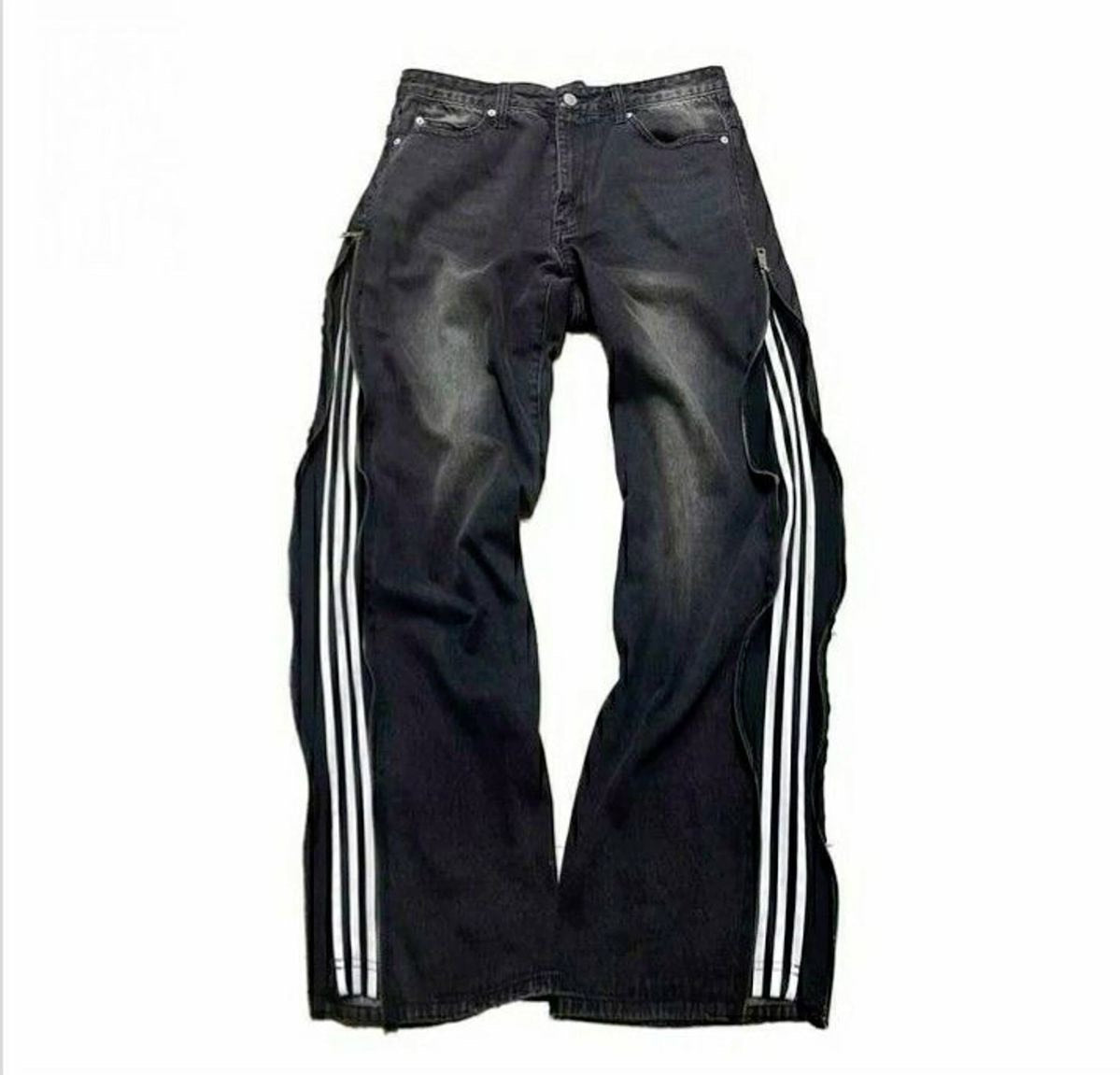 YK x Striped Flared Jeans